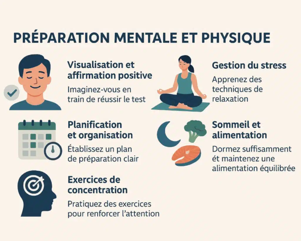 préparation mentale et physique infographie pour le test psychotechnique