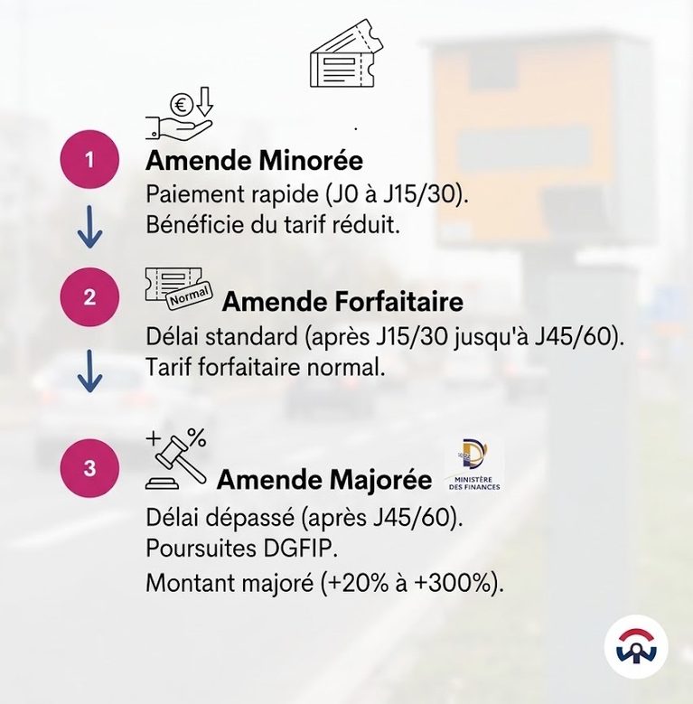 differences entre amende minoree forfaitaire et majoree