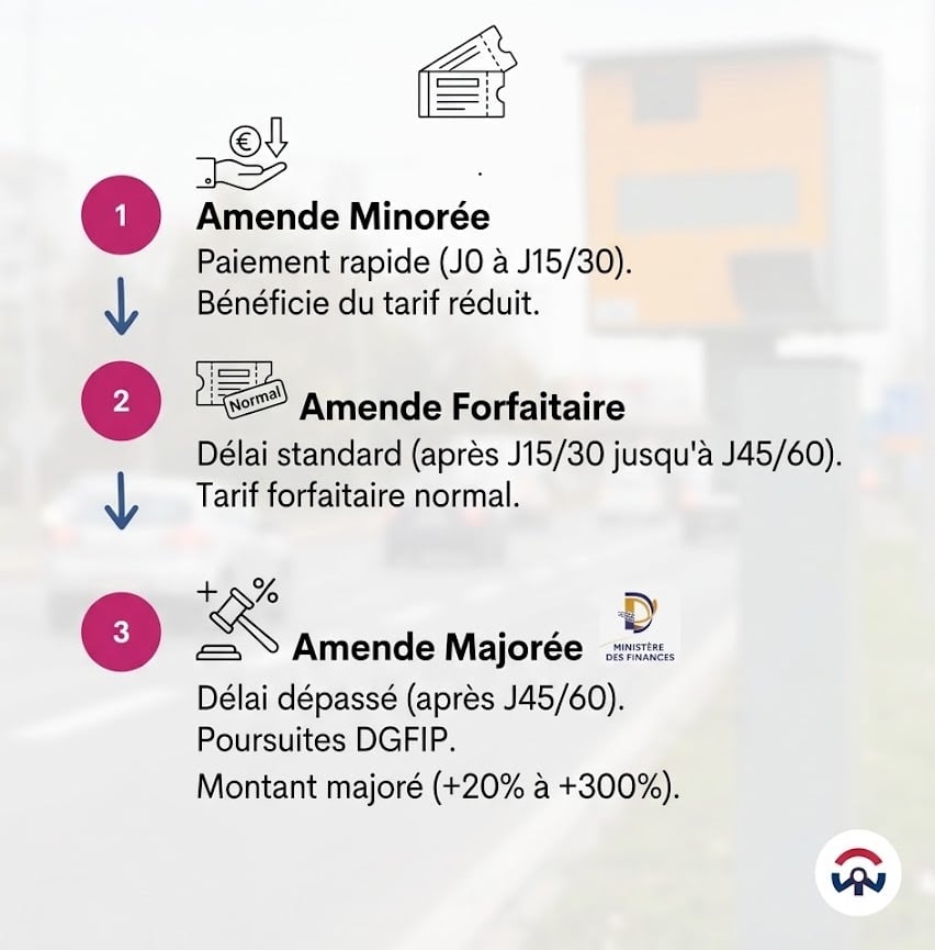 differences entre amende minoree forfaitaire et majoree